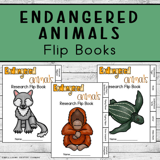 Endangered Animals Flip Books - Simple Living. Creative Learning