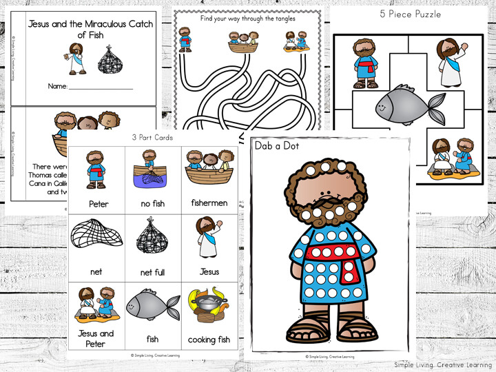 Jesus and the Miraculous Catch of Fish Printables