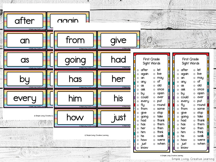 First Grade Sight Word Printables