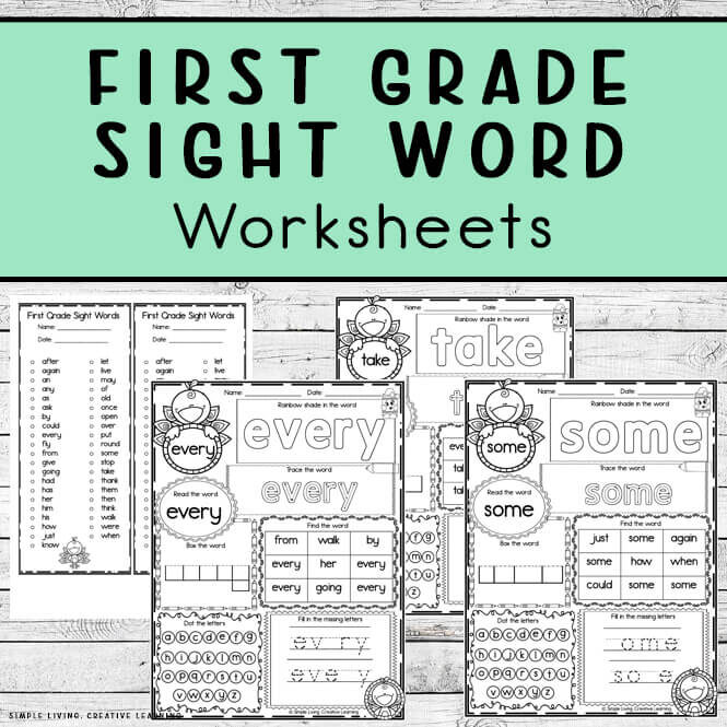 First Grade Sight Word Worksheets