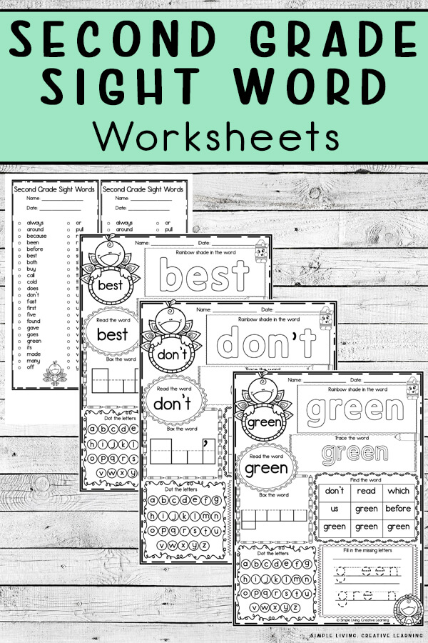 Second Grade Sight Word Worksheets