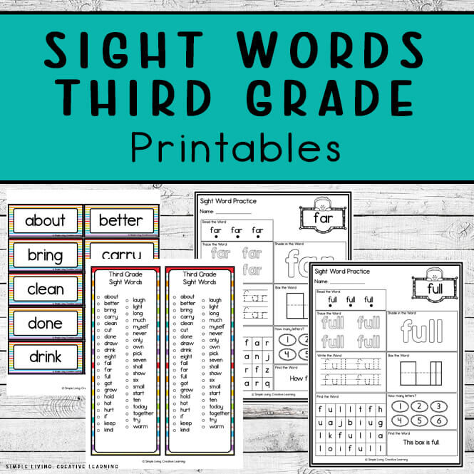 Third Grade Sight Word Printables