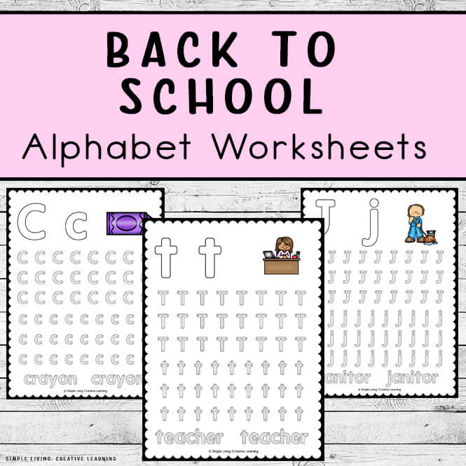 Back to School Alphabet Worksheets