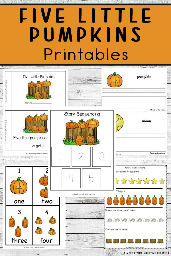 Five Little Pumpkins Printables Simple Living. Creative Learning