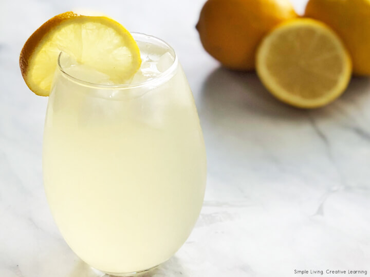 Lemon Syrup drink with lemons