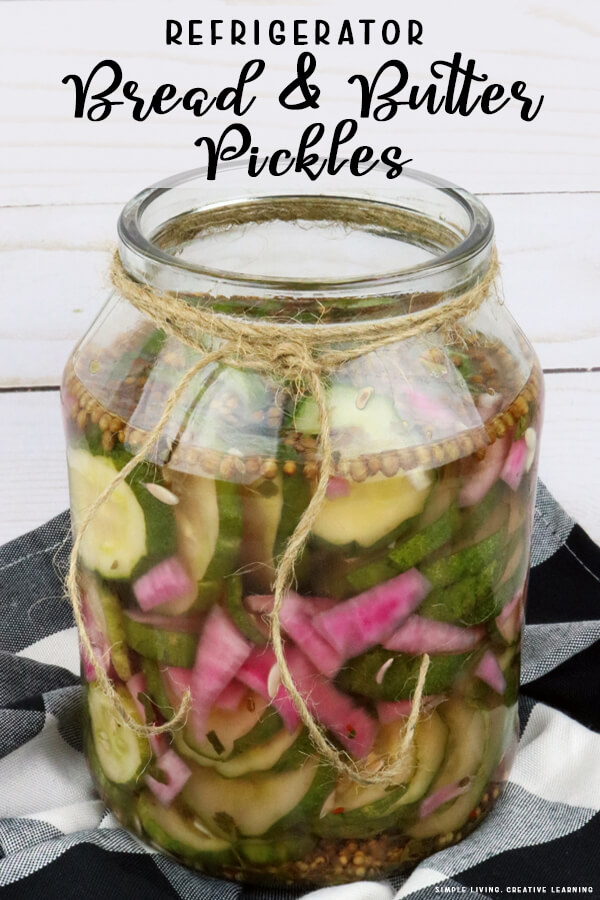 Refrigerator Bread and Butter Pickles in a glass jar