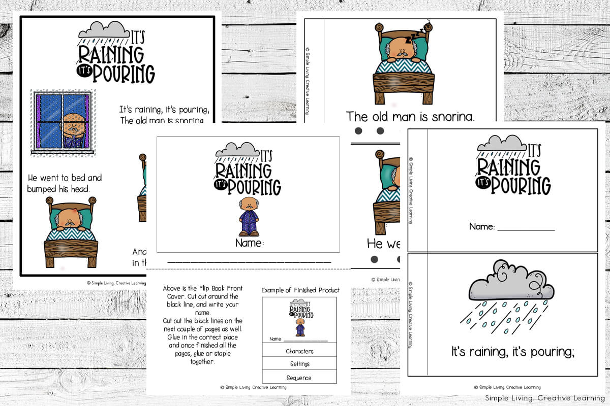 It's Raining, It's Pouring Printables Story Pages