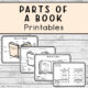 Parts of a Book Printables four pages