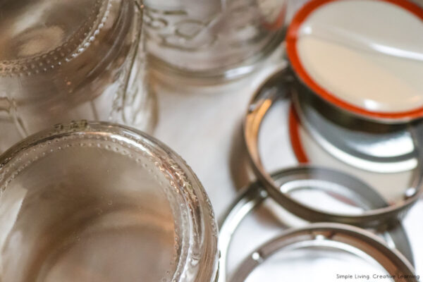 How to Can Pickles preparing jars