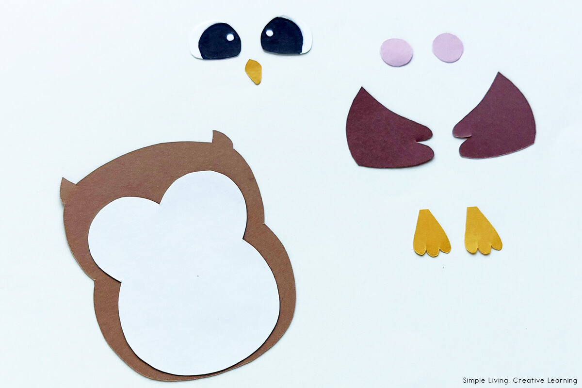 Owl Paper Craft Activity Gluing the body