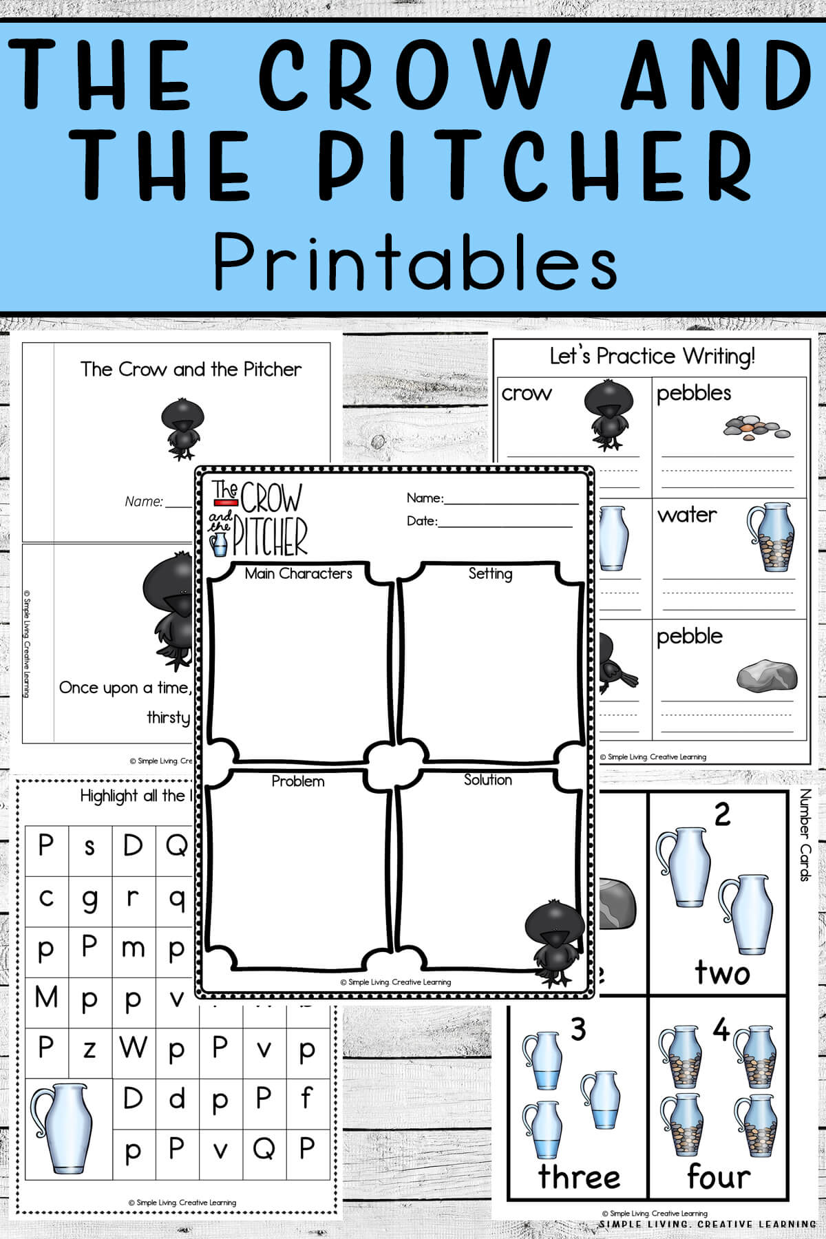 The Crow and the Pitcher Printables