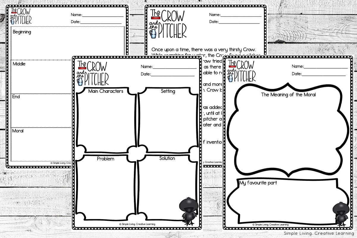 The Crow and the Pitcher Printables~Literacy