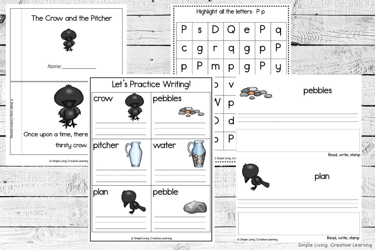 The Crow and the Pitcher Printables ` More Literacy Printables