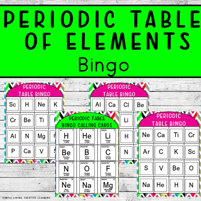 Periodic Table of Elements Bingo Pack