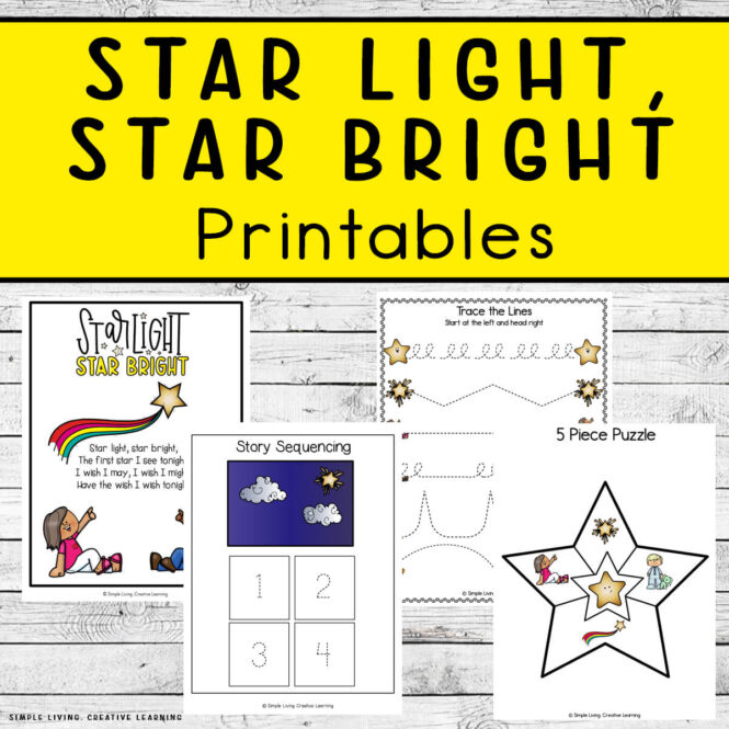 Star Light, Star Bright Printables four pages