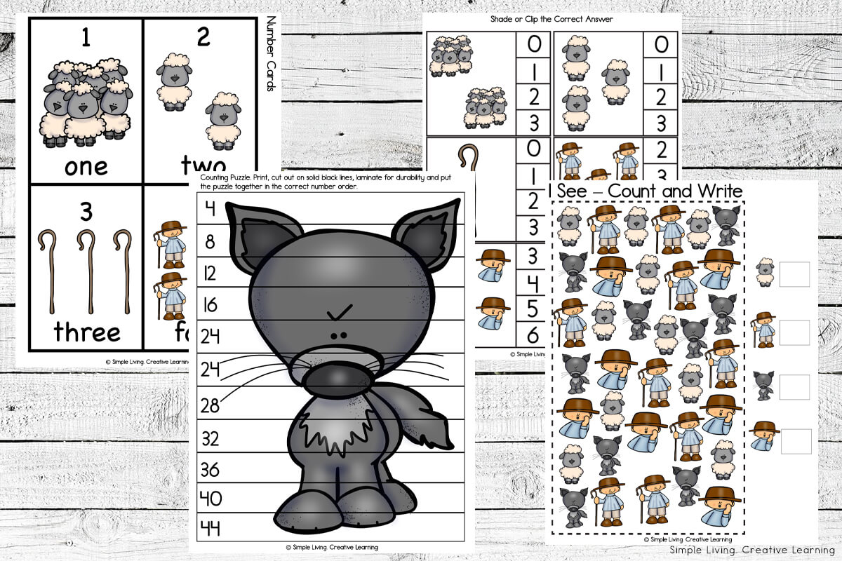 The Shepherd Who Cried Wolf Printables math pages