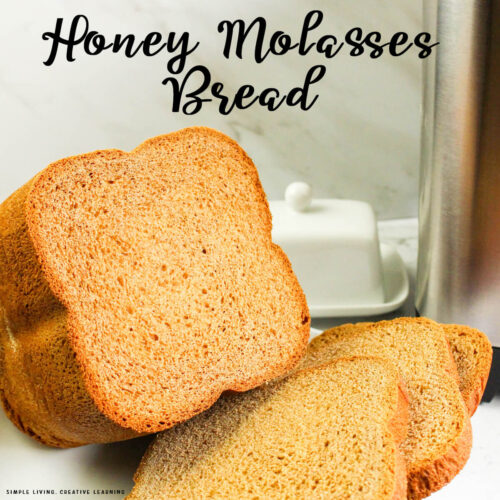 Homemade Honey Molasses Bread loaf and slices