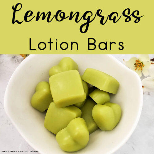 Lemongrass Lotion Bars in a bowl
