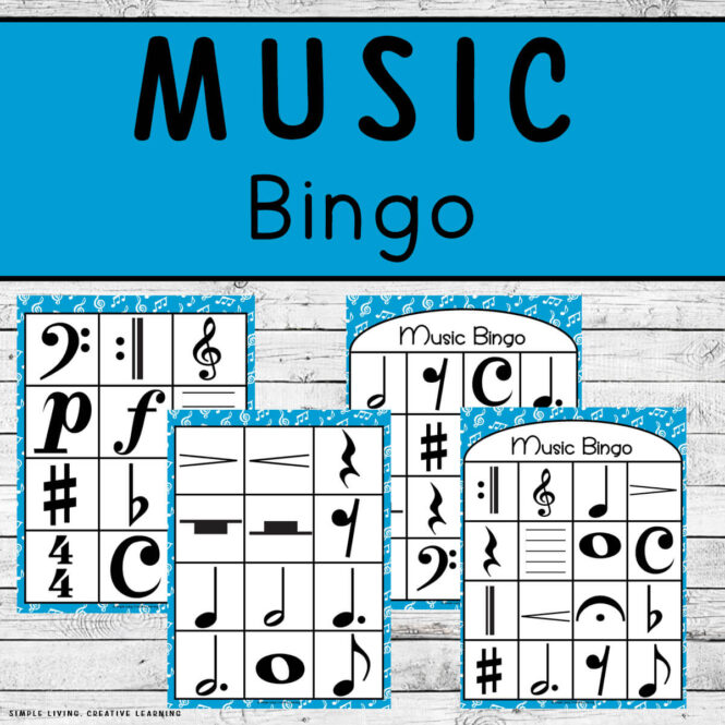 Music Bingo calling cards and boards