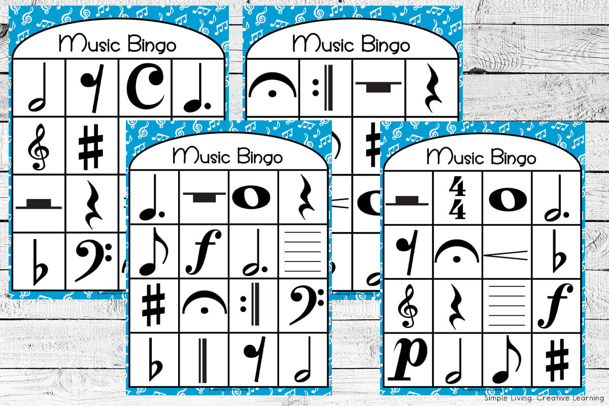Music Bingo boards