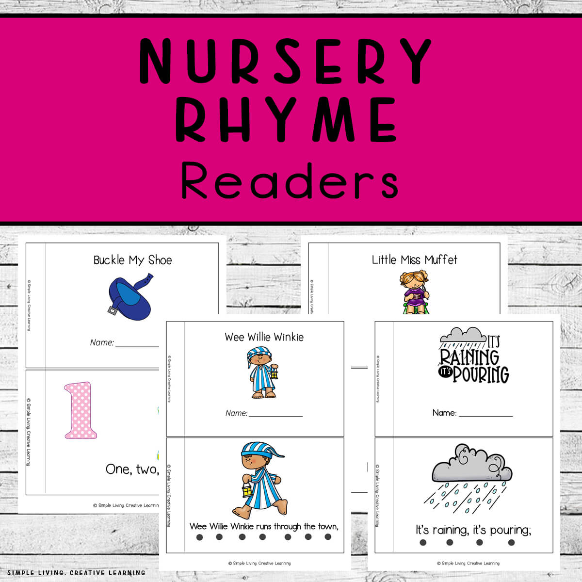 Nursery Rhyme Easy Read Books four readers