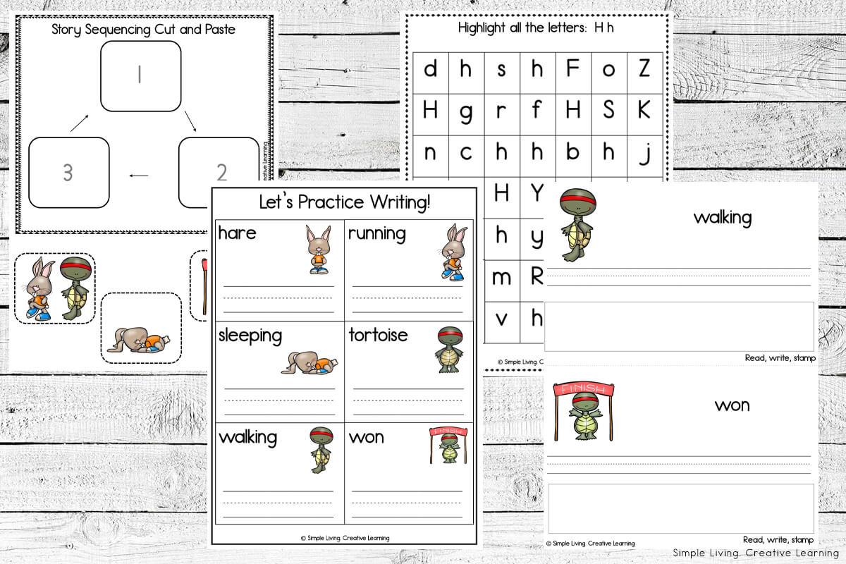 The Tortoise and the Hare Printables literacy printables