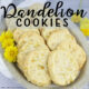 Dandelion Cookies on a plate