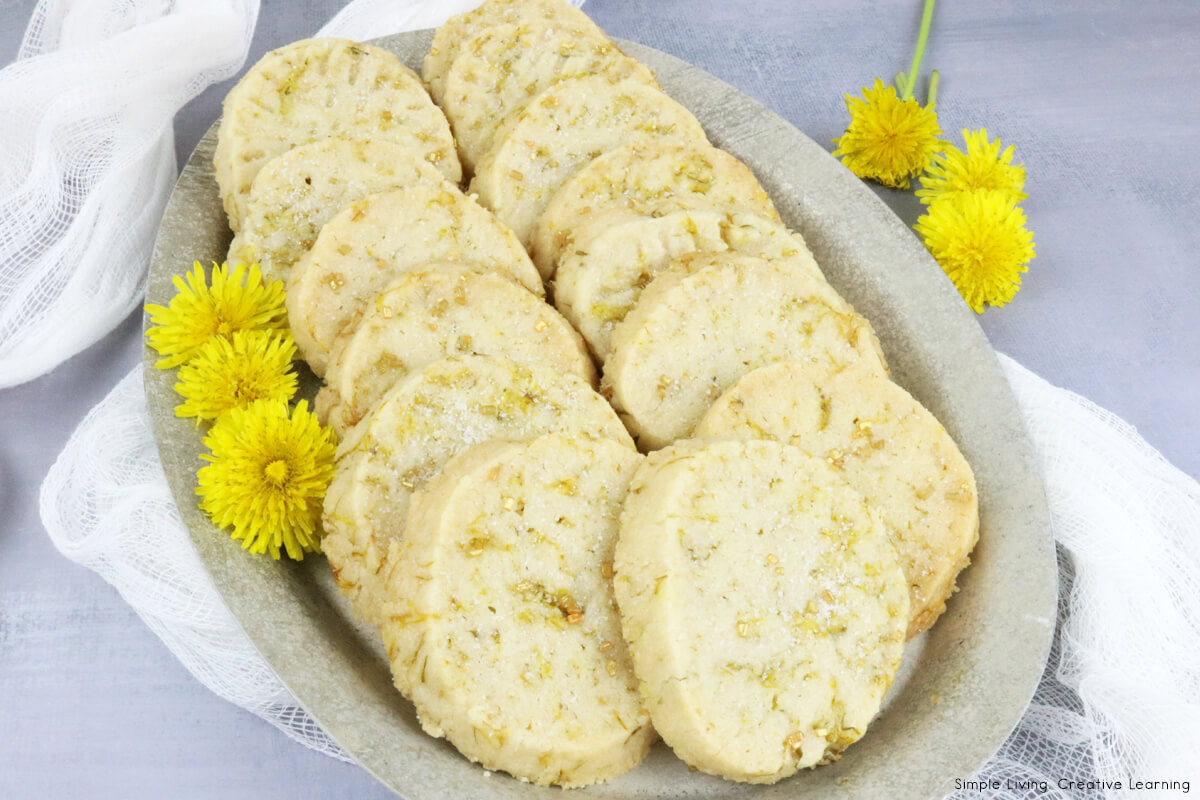 Dandelion Cookies baked until golden