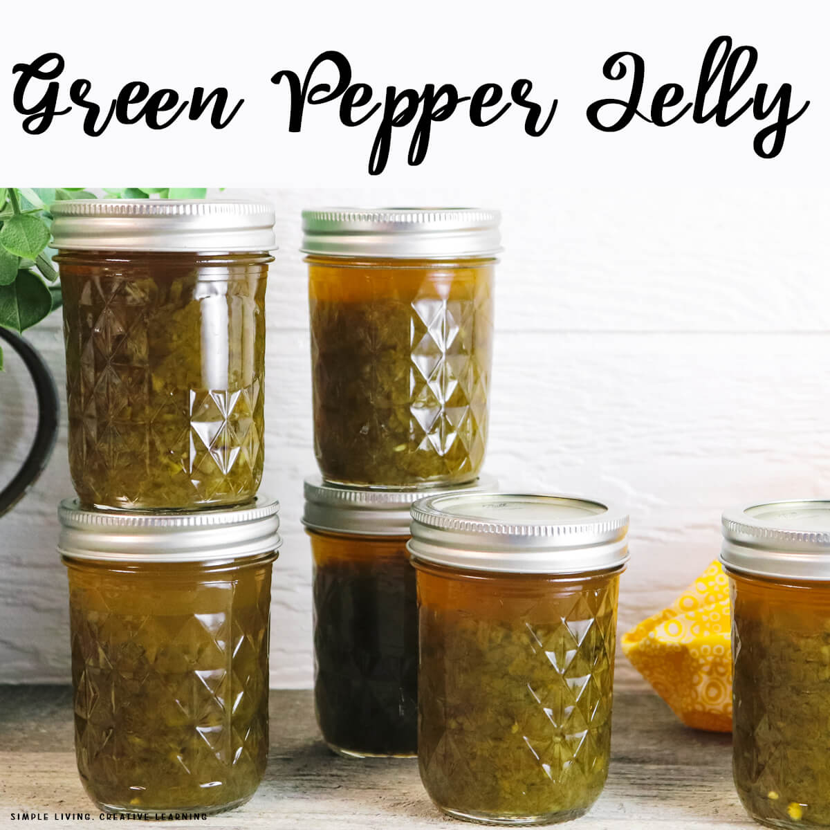 Green Pepper Jelly in jars