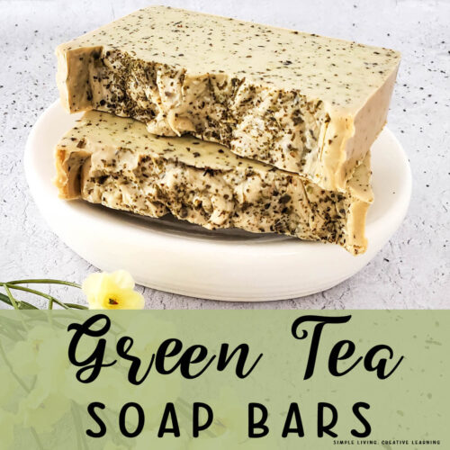 Green Tea Soap Bars - 2 bars on a plate