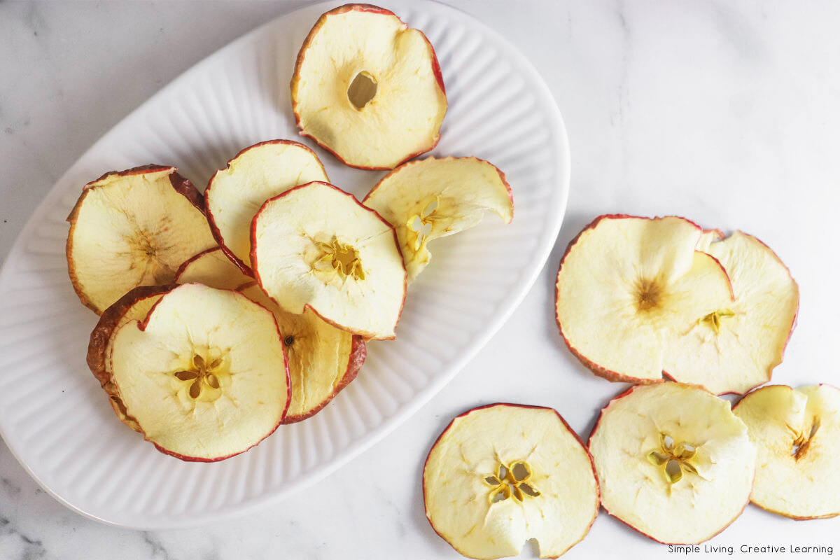 How to Dehydrate Apples - apples on a plate