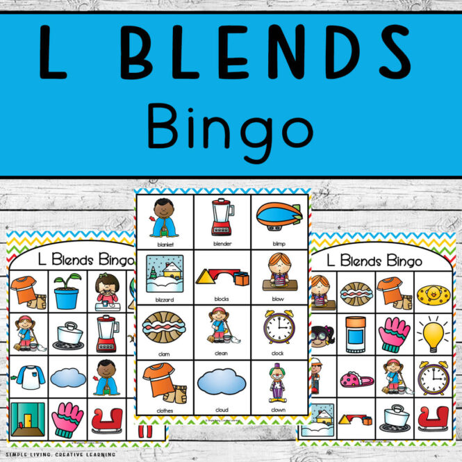 L Blends Bingo three pages of cards
