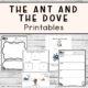 The Ant and the Dove Printables four pages