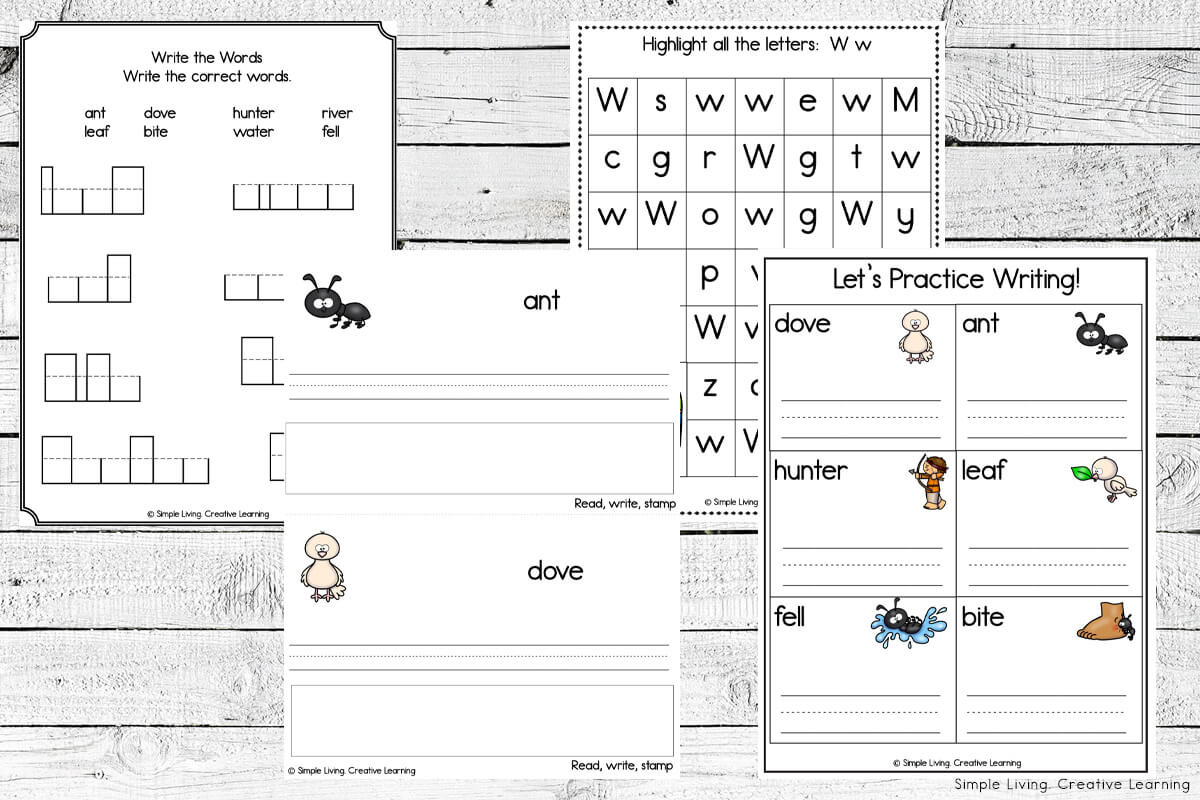 The Ant and the Dove Printables literacy pages