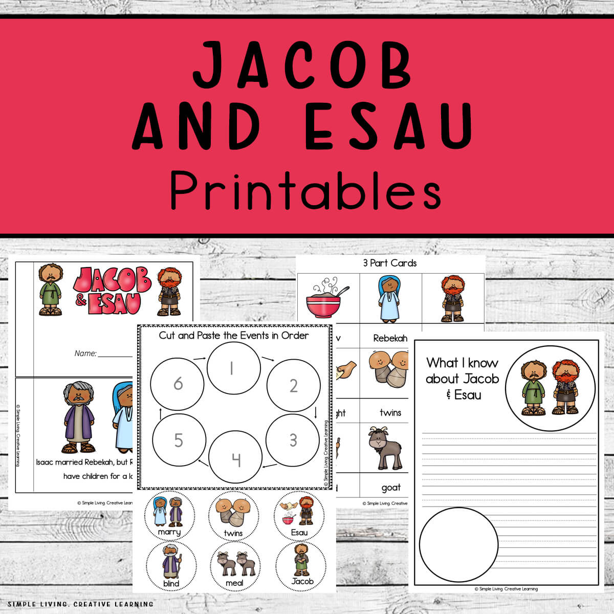 Jacob and Esau Printables four printables