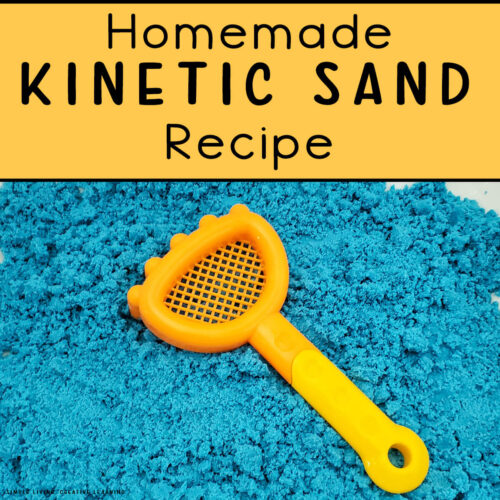 Homemade Kinetic Sand Recipe - blue sand
