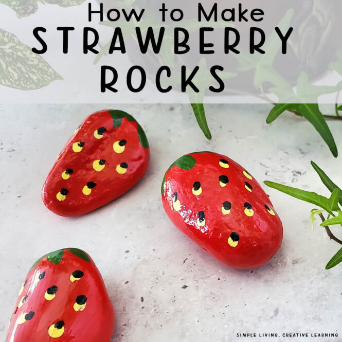 How to Make Strawberry Rocks 3 rocks painted