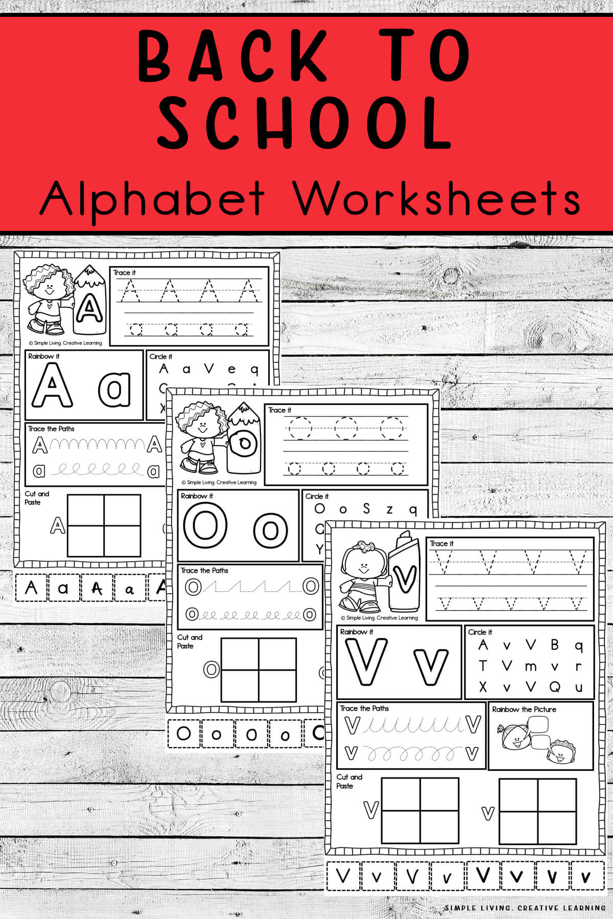 School Alphabet Worksheets