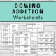 Domino Addition Worksheets four pages