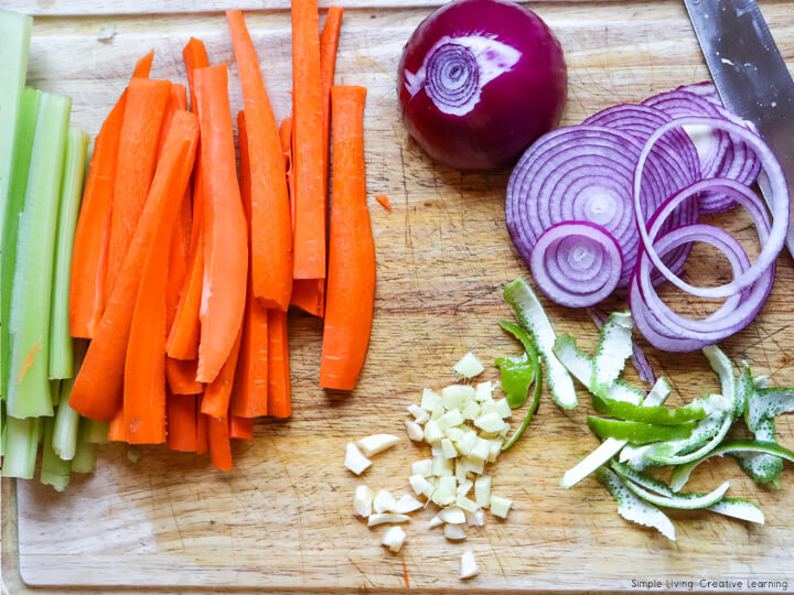 Homemade Fermented Carrots and Celery ingredients
