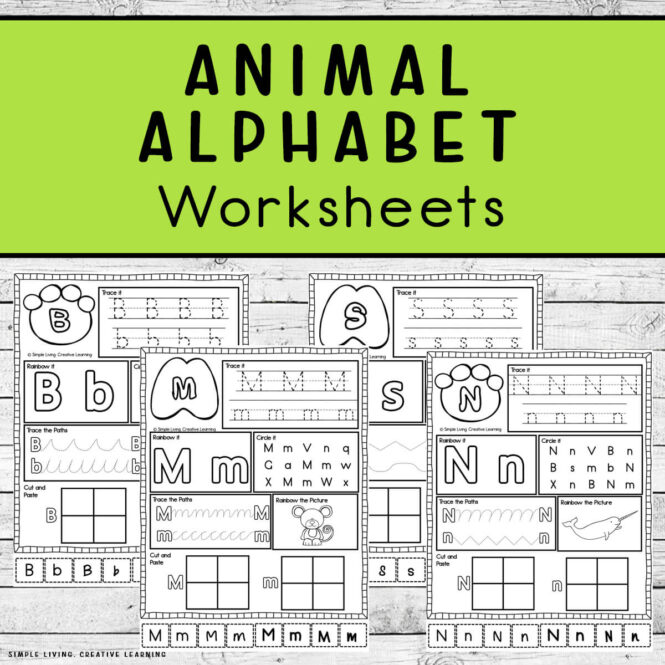 Animal Alphabet Worksheets four pages