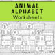 Animal Alphabet Worksheets four pages