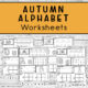 Autumn Alphabet Worksheets four pages