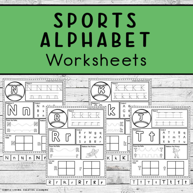 Sports Alphabet Worksheets four pages
