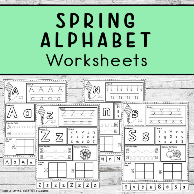 Spring Alphabet Worksheets four pages