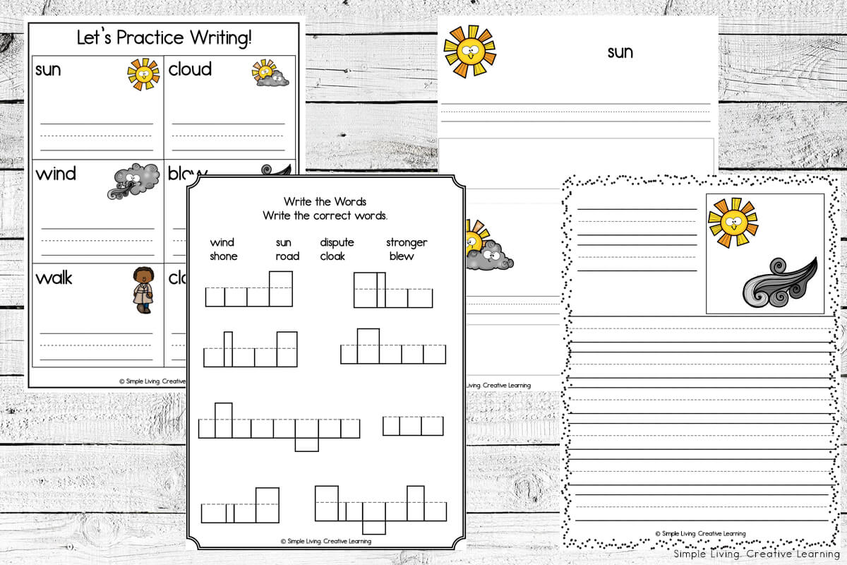 The Wind and the Sun Printables literacy pages