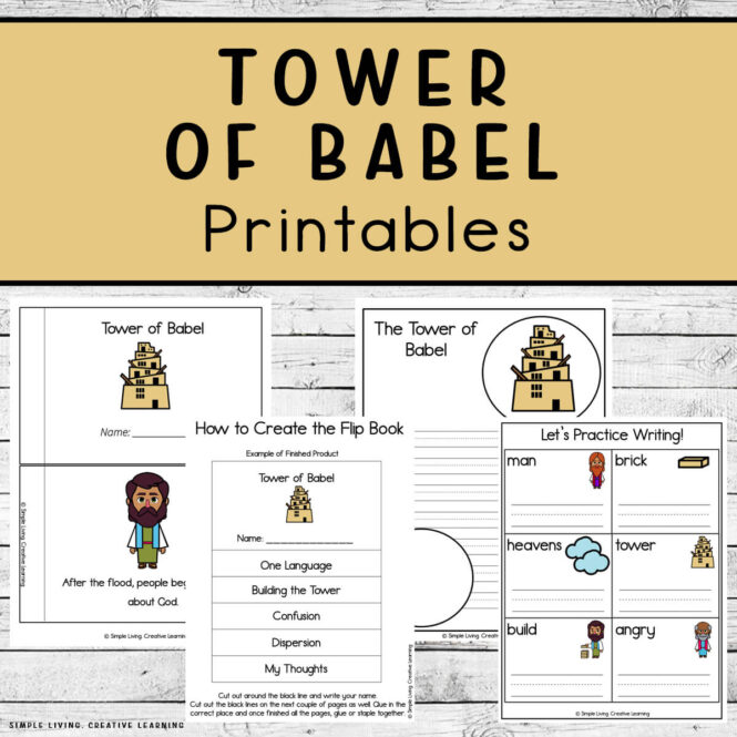 Tower of Babel Printables four pages