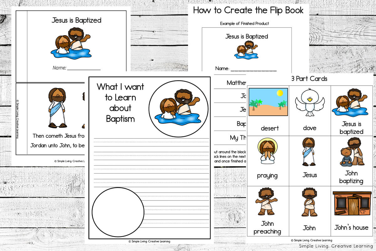 Jesus is Baptised Printables story pages