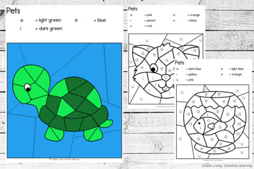 Pet Shop Colour By Code Worksheets - Simple Living. Creative Learning