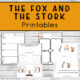 The Fox and the Stork Printables four pages